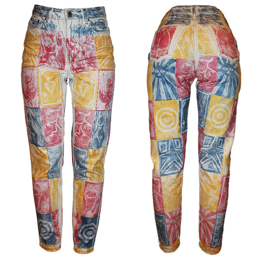 Hand Printed Jeans Multi