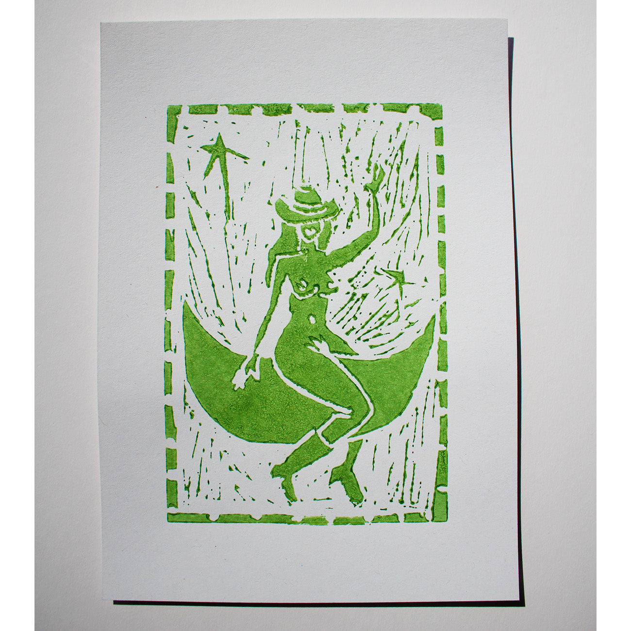 Space Cowgirl Lino Print