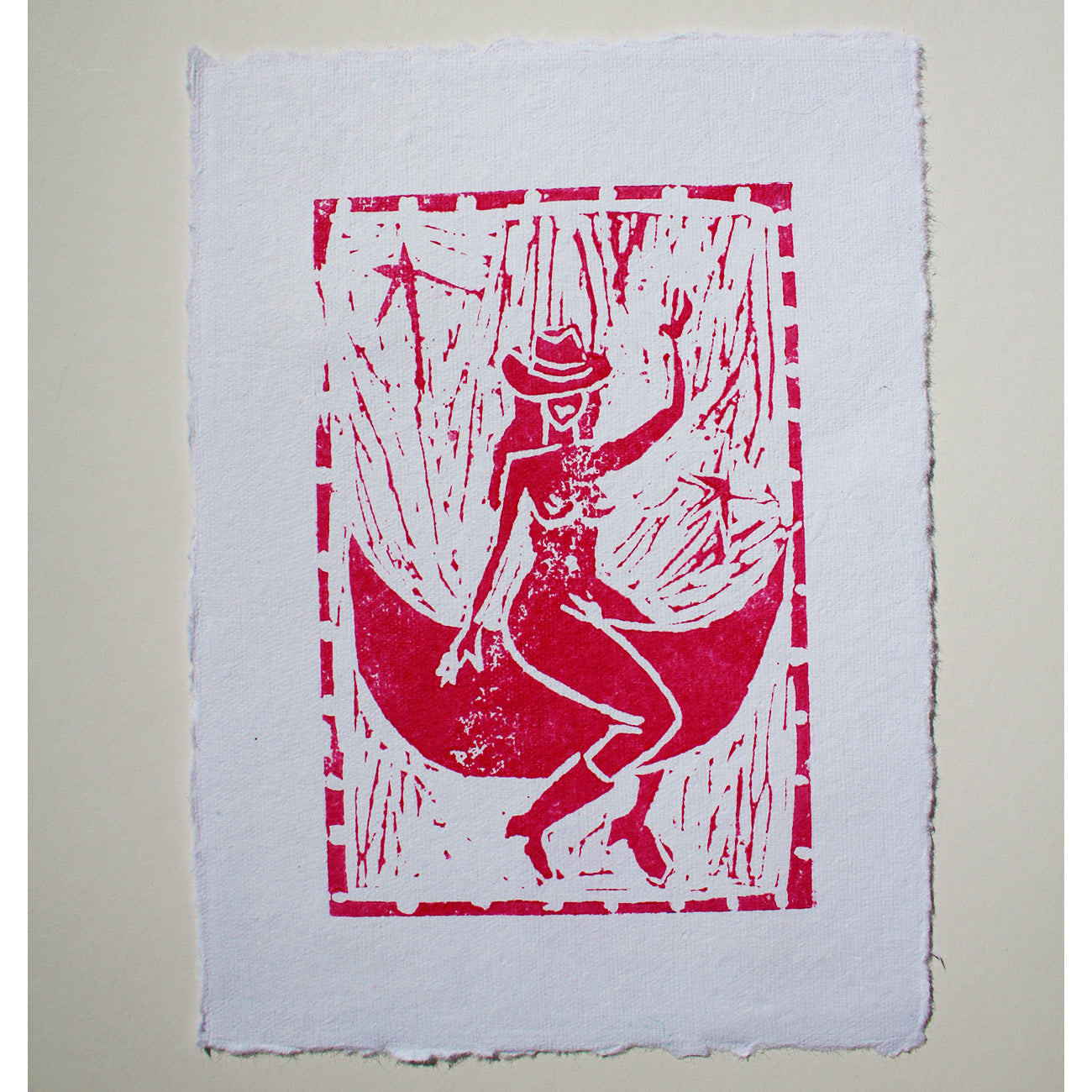 Space Cowgirl Lino Print