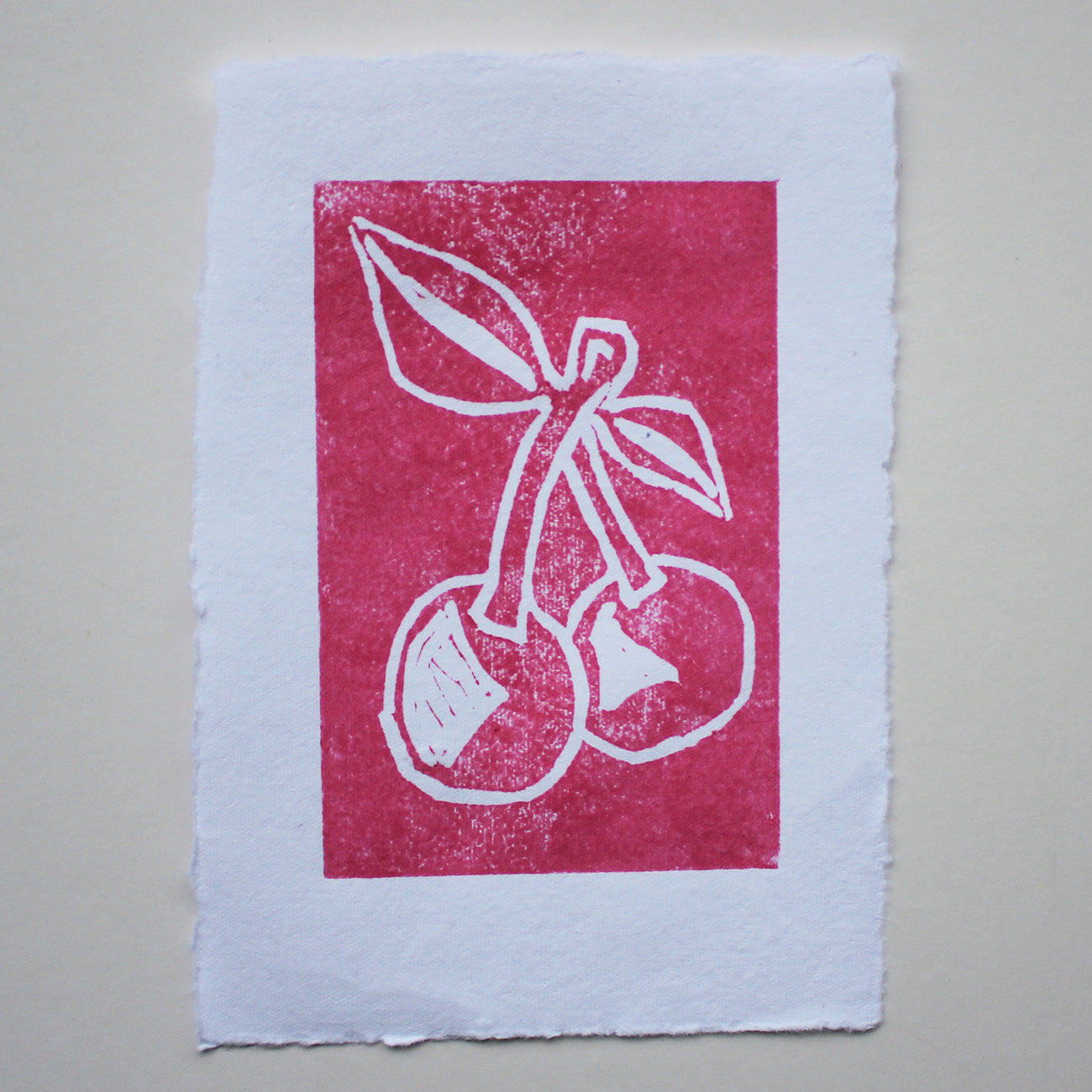 Lino Print Cherry