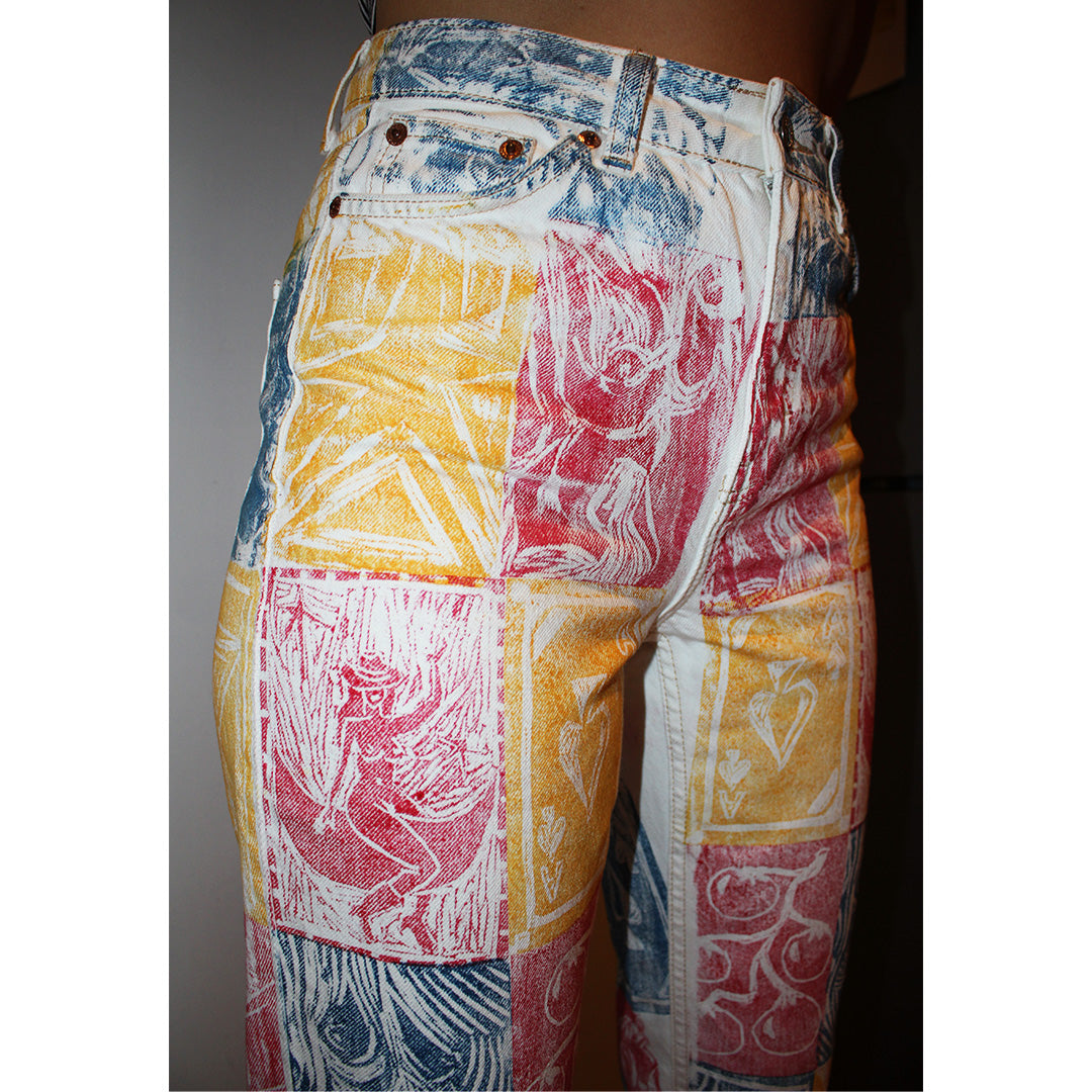 Hand Printed Jeans Multi