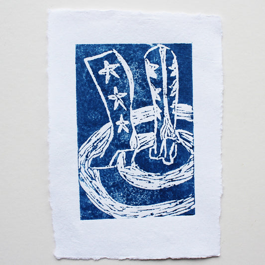 Boots Lino Print